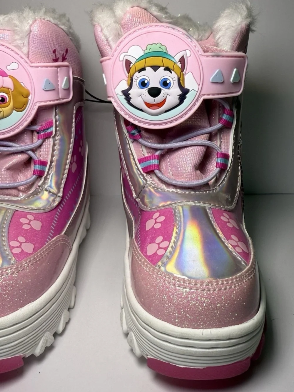 Girls Snowboots Paw Patrol Pink Dog Size 7 New with Tags Light Up Winter